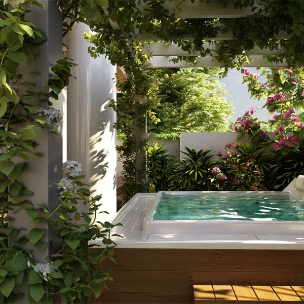 CKPC Horizon, Sarjapura Road Spa pool in a planted garden court at CKPC Horizon, developer render